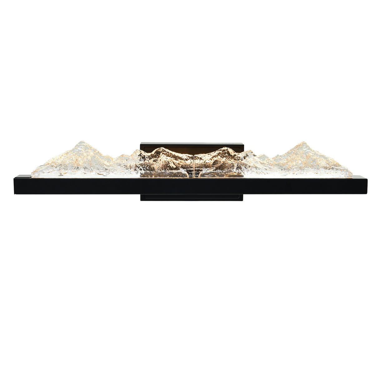 Himalayas Integrated LED 26in Black Vanity Light with Handcrafted Glass
