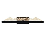 Himalayas Integrated LED 26in Black Vanity Light with Handcrafted Glass