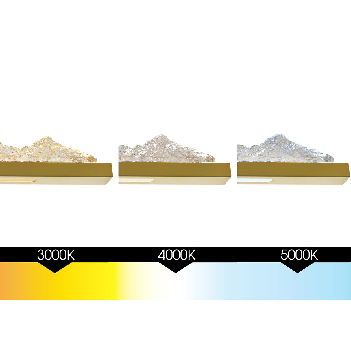 Himalayas Integrated LED 26in Brass Vanity Light with Handcrafted Glass