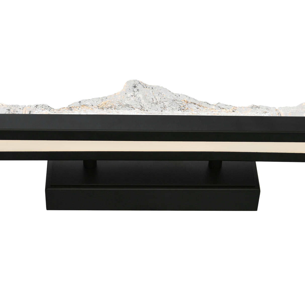 Himalayas Integrated LED 36in Black Vanity Light with Handcrafted Glass