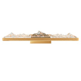 Himalayas Integrated LED 36in Brass Vanity Light with Handcrafted Glass