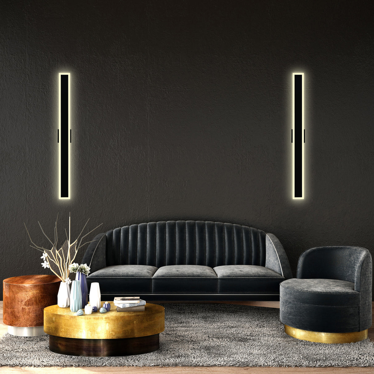Malibu Integrated LED 59in Black Outdoor Wall Light