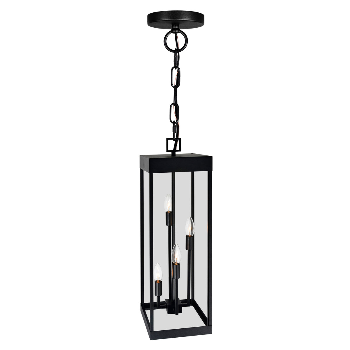 Windsor 4 Light Black Outdoor Pendant