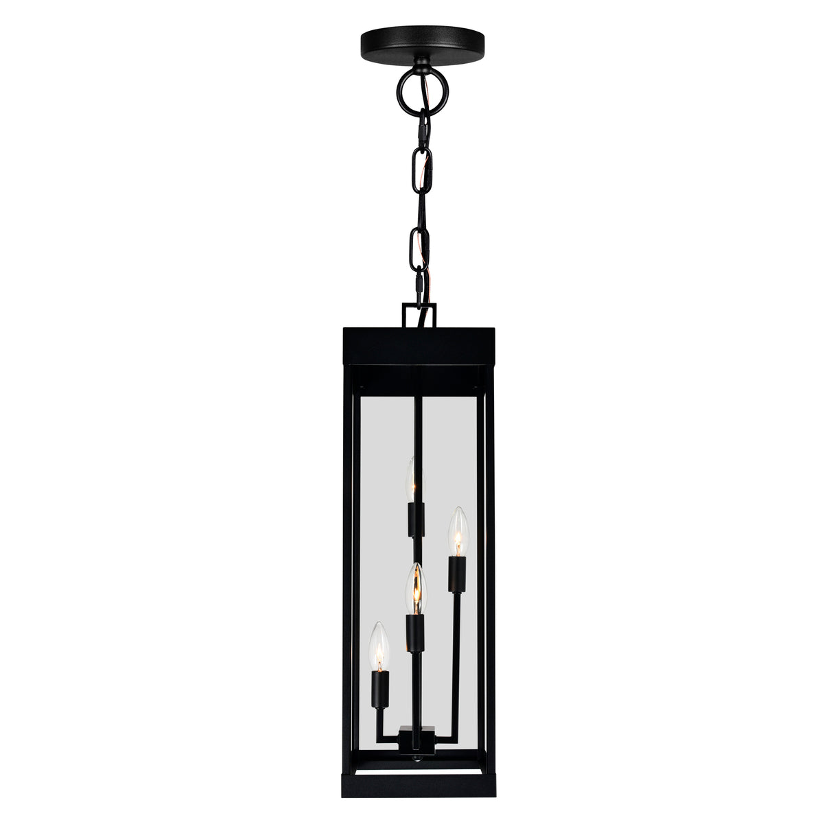 Windsor 4 Light Black Outdoor Pendant