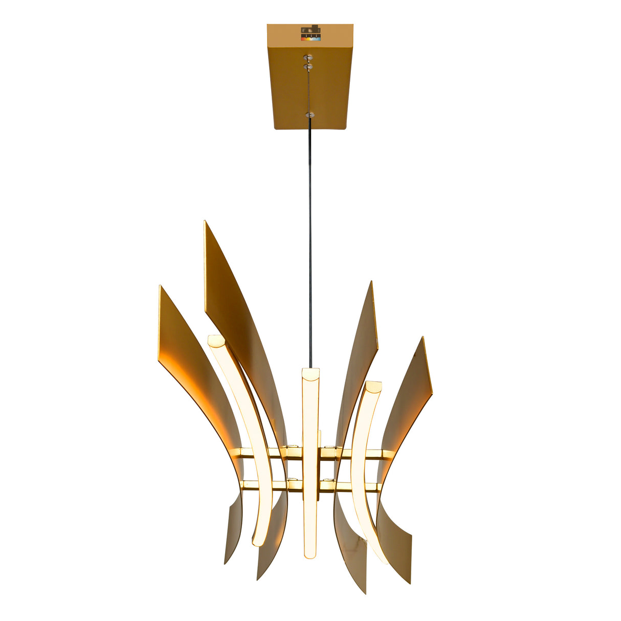 Candora Integrated LED 50in Brass Chandelier