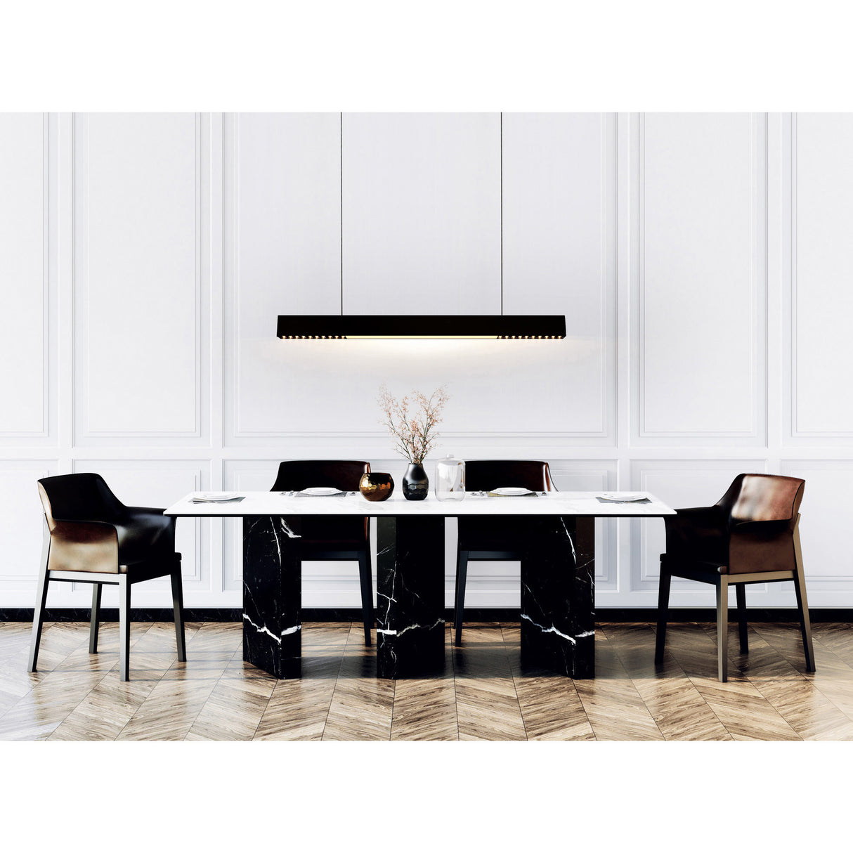 Pienza Integrated LED 45in Black Chandelier