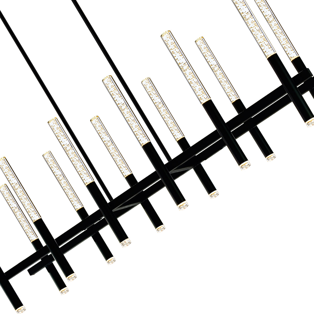 Dragonswatch Integrated LED 48in 12 Pendant Black Chandelier