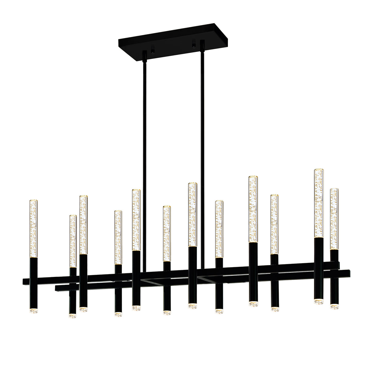 Dragonswatch Integrated LED 48in 12 Pendant Black Chandelier