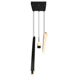 Saber Integrated LED 50in Black Chandelier with Handcrafted Glass