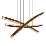 Saber Integrated LED 70in Brass Chandelier with Handcrafted Glass