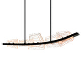 Arcus Integrated LED 50in Black Chandelier with Handcrafted Glass
