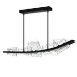 Arcus Integrated LED 50in Black Chandelier with Handcrafted Glass