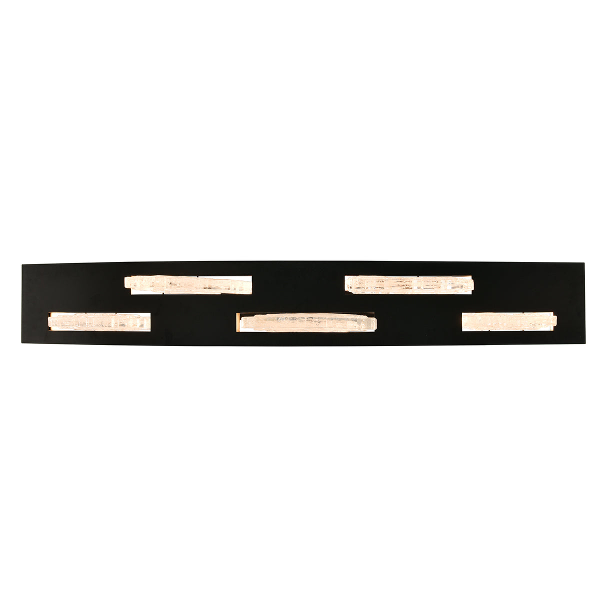 Arcus Integrated LED 50in Black Chandelier with Handcrafted Glass