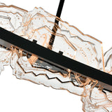 Arcus Integrated LED 50in Black Chandelier with Handcrafted Glass