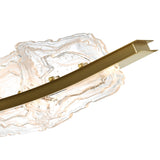 Arcus Integrated LED 50in Brass Chandelier with Handcrafted Glass