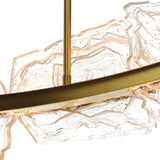 Arcus Integrated LED 50in Brass Chandelier with Handcrafted Glass