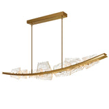 Arcus Integrated LED 70in Brass Chandelier with Handcrafted Glass