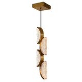 Moon Integrated LED 8in Brass Mini Pendant with Handcrafted Glass