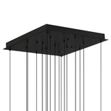 Petra Integrated LED 24in Black Chandelier with Handcrafted Glass