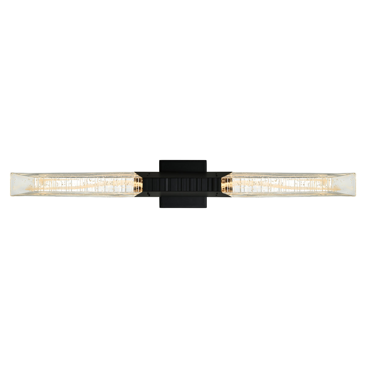 Petra Integrated LED 36in Sand Black Indoor-Outdoor Wall Light with Handcrafted Glass