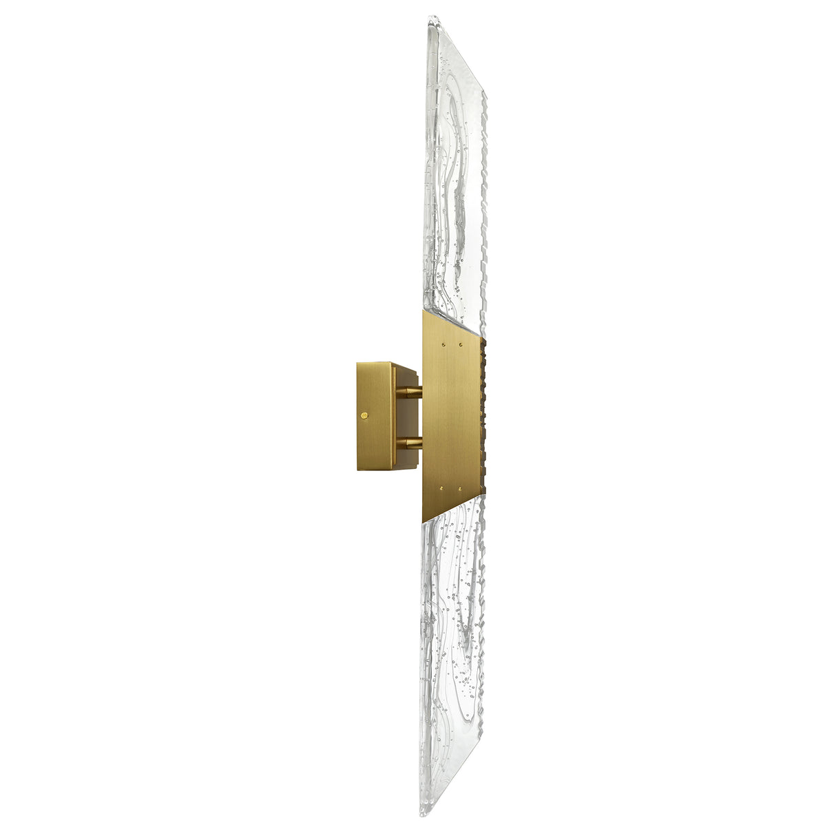 Petra Integrated LED 36in Brass Vanity Light with Handcrafted Glass