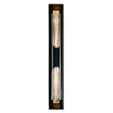 Petra Integrated LED 44in Sand Black Outdoor Wall Light with Handcrafted Glass