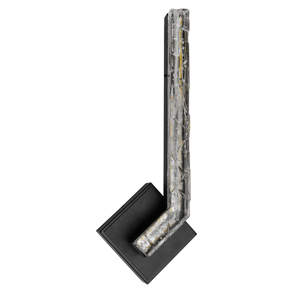 Contour Integrated LED 19in Sand Black Indoor-Outdoor Wall Light with Handcrafted Glass