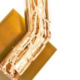 Contour Integrated LED 19in Brass Wall Light with Handcrafted Glass
