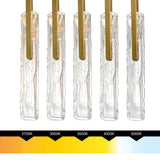 Curva Integrated LED 38in Brass Chandelier with Handcrafted Glass