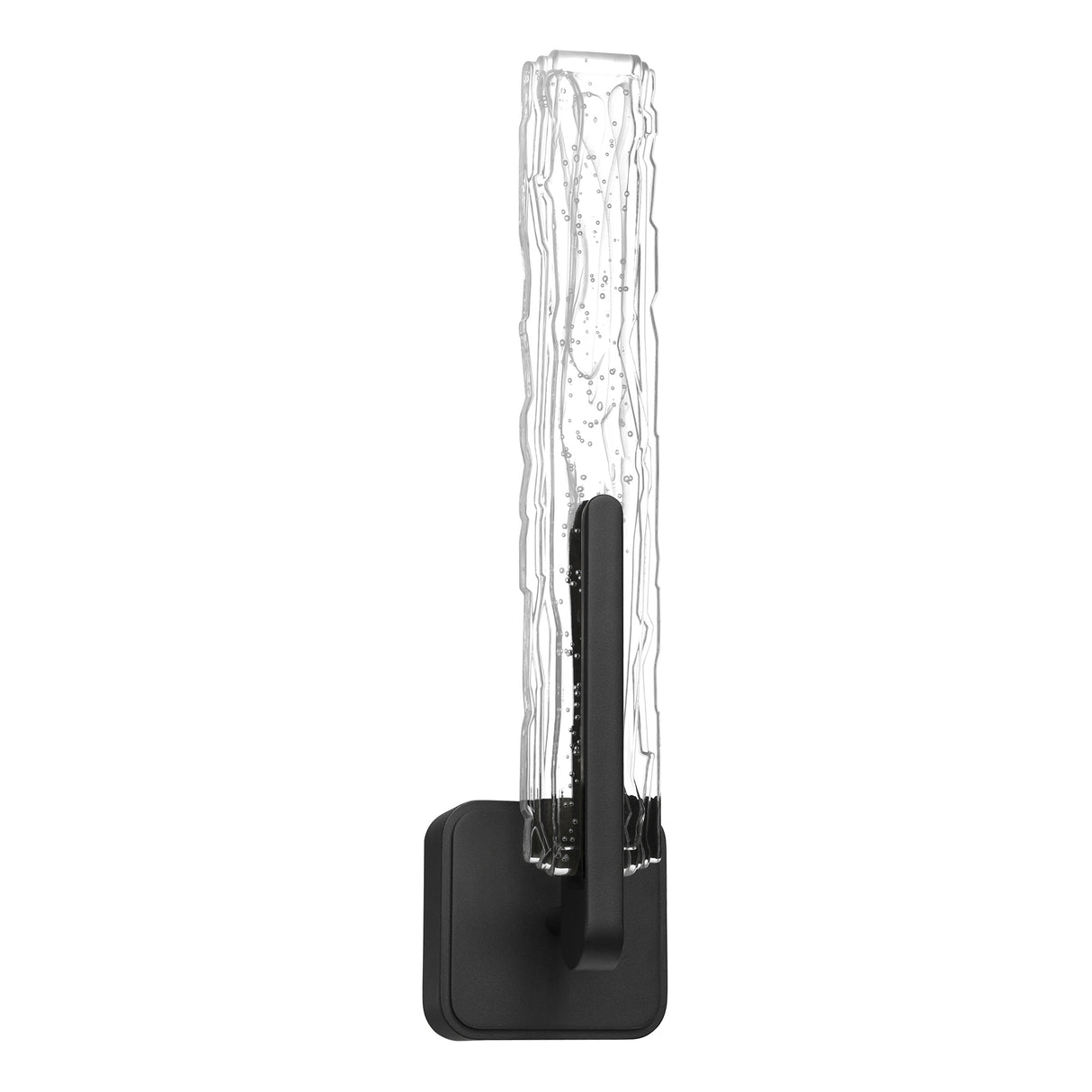 Curva Integrated LED 19in Sand Black Indoor-Outdoor Wall Light with Handcrafted Glass