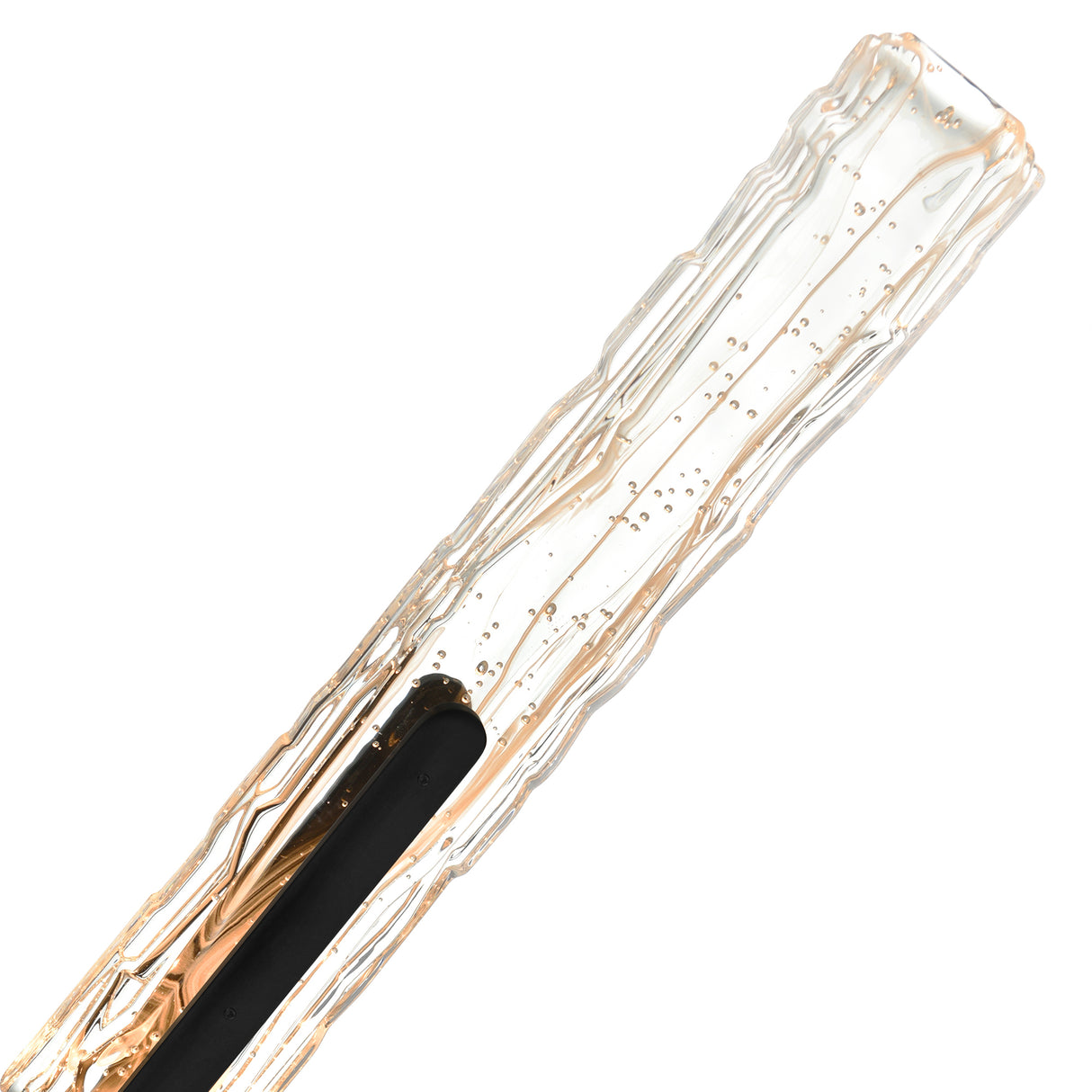 Curva Integrated LED 19in Sand Black Indoor-Outdoor Wall Light with Handcrafted Glass