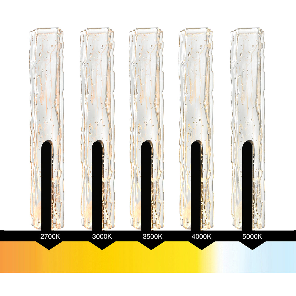 Curva Integrated LED 19in Sand Black Indoor-Outdoor Wall Light with Handcrafted Glass