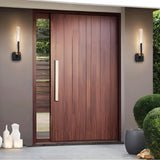Curva Integrated LED 19in Sand Black Indoor-Outdoor Wall Light with Handcrafted Glass
