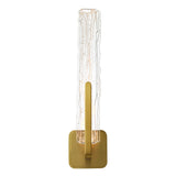 Curva Integrated LED 19in Brass Wall Light with Handcrafted Glass