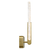 Curva Integrated LED 19in Brass Wall Light with Handcrafted Glass