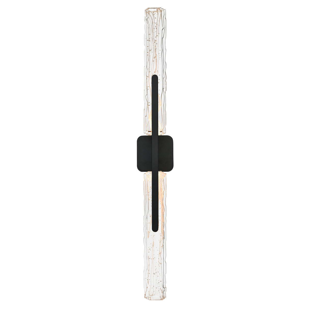 Curva Integrated LED 36in Sand Black Indoor-Outdoor Wall Light with Handcrafted Glass