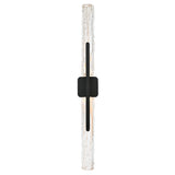 Curva Integrated LED 36in Sand Black Indoor-Outdoor Wall Light with Handcrafted Glass