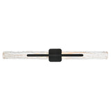 Curva Integrated LED 36in Sand Black Indoor-Outdoor Wall Light with Handcrafted Glass