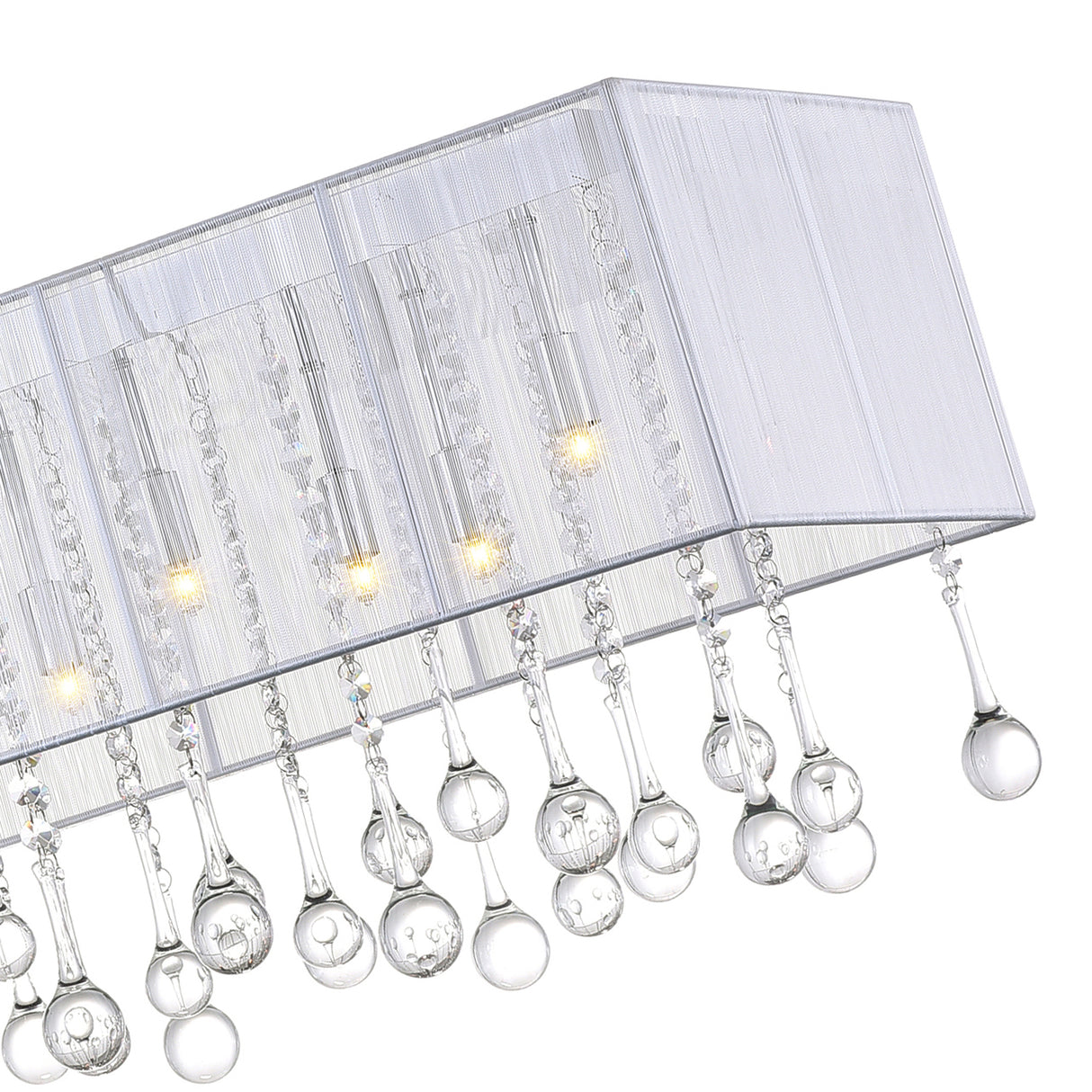 Water Drop 17 Light Drum Shade Chandelier With Chrome Finish