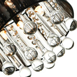 Water Drop 4 Light Chrome Flush Mount With Black Shade
