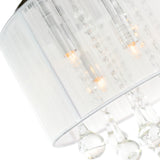 Water Drop 4 Light Chrome Flush Mount With White Shade