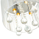 Water Drop 4 Light Chrome Flush Mount With White Shade