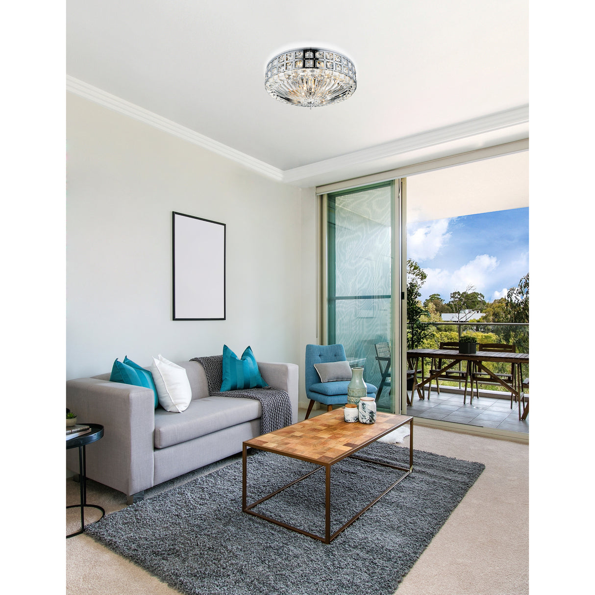 Bloome 6 Light Bowl Flush Mount With Chrome Finish