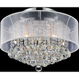 Radiant 9 Light 20in Chrome Drum Shade Flush Mount with White Shade