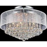 Radiant 12 Light 24in Chrome Drum Shade Flush Mount with White Shade