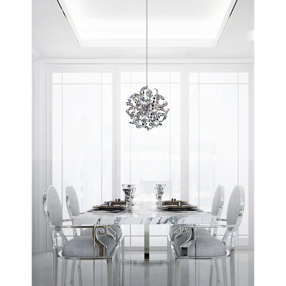 Swivel 14 Light 22in Chrome Chandelier