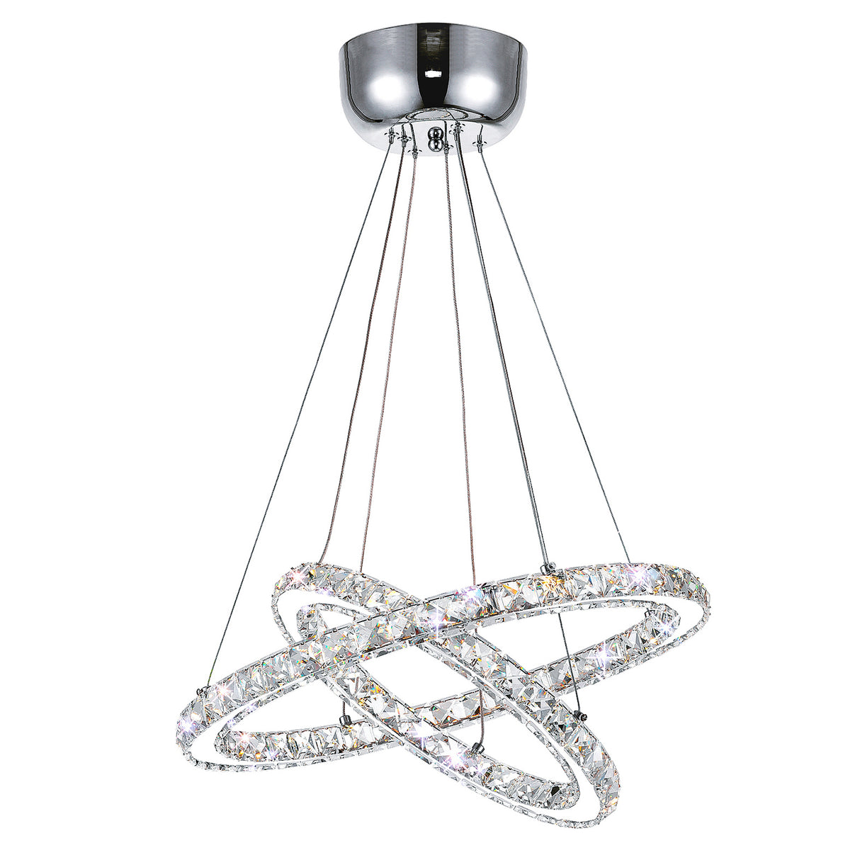 Ring Integrated LED 2-Ring 24in Chrome Chandelier
