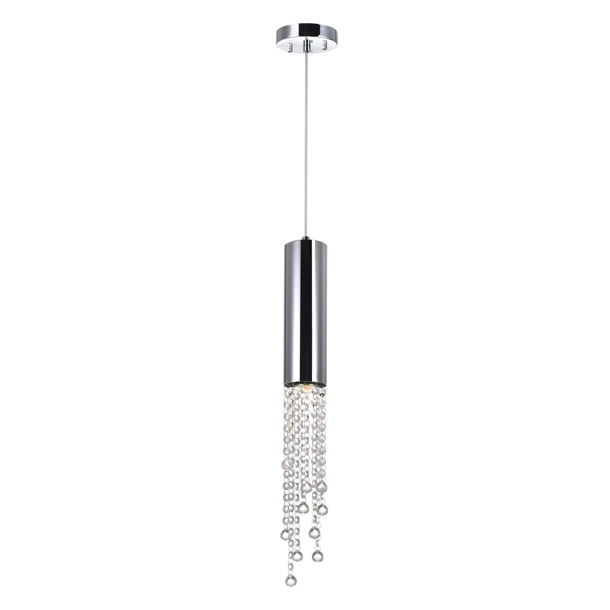 Extended 1 Light 5in Chrome Down Mini Pendant