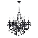 Keen 6 Light 22in Black Chandelier
