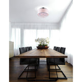 Dash 3 Light 14in Chrome Flush Mount with Off White Shade